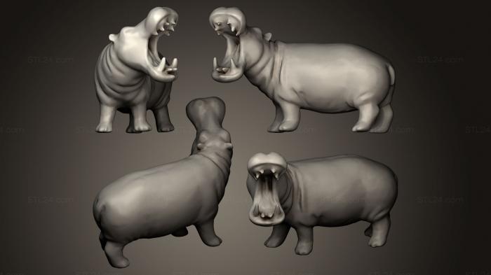 Animal figurines (Hippopotamus, STKJ_0563) 3D models for cnc